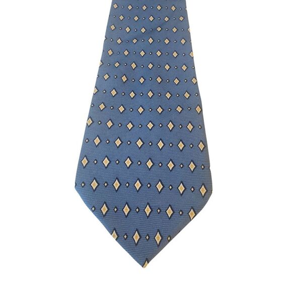 Other - Woodward Mens‎ Tie Necktie Pre-Loved Luxury Blue Yellow Geometric Suit Casual